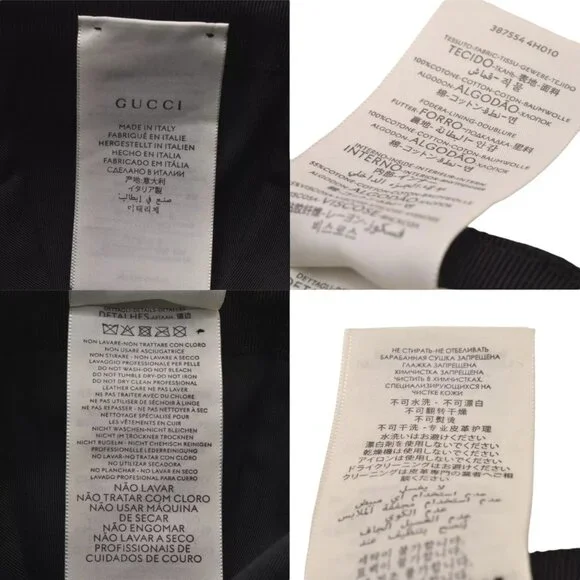 087273AR (S3) Gucci Cap Web Sherry Line Interlocking Black Canvas